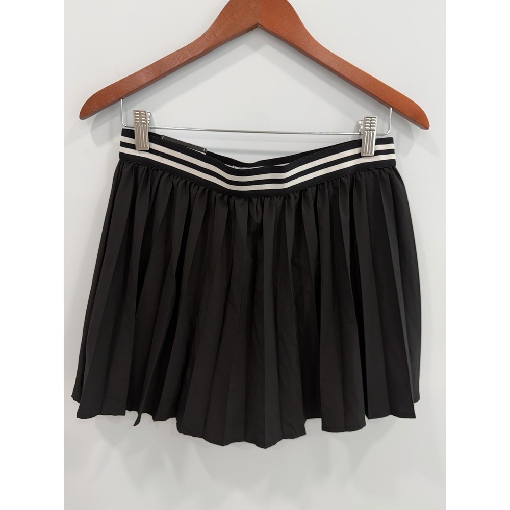Vanilla Star Pleated Mini Skort L Striped Waistband Tennis Pickleball Preppy - Picture 3 of 8